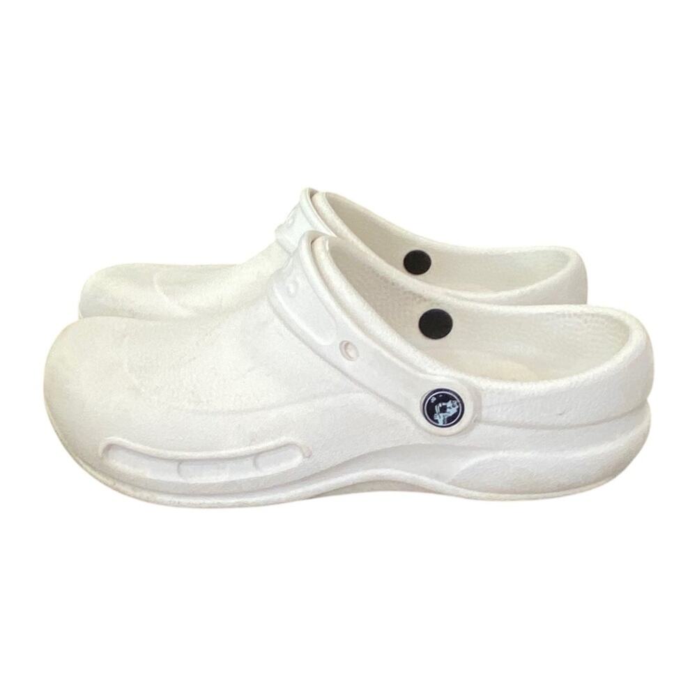Crocs Bistro Work Clogs White Slip Resistant Chef Nursing Shoes Womens 8 Mens 6